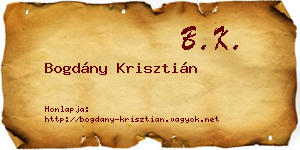 Bogdány Krisztián névjegykártya